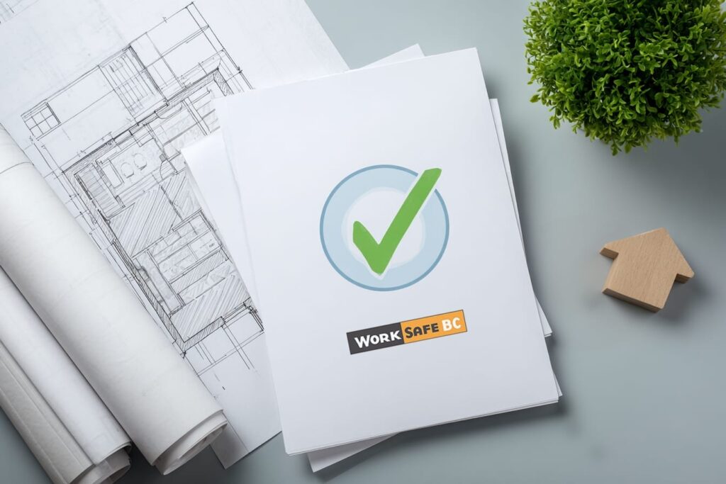 WorkSafeBC clearance letter check for a custom home contractor