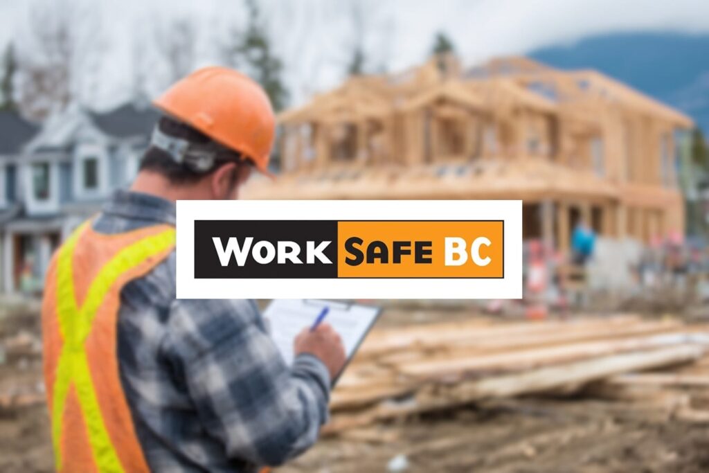 Builder managing WorkSafeBC safety standards on a custom home site
