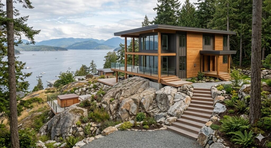 custom home in nanaimo built on bedrock