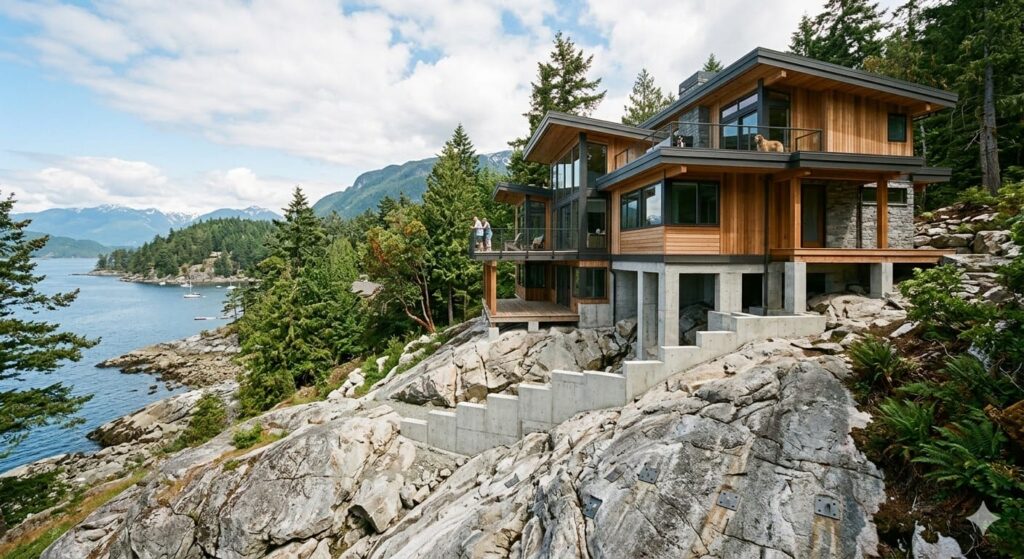 home built on bedrock in bc