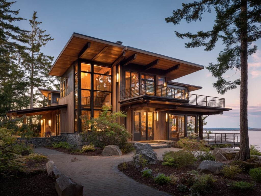 modern coastal home pacific northwest exterior