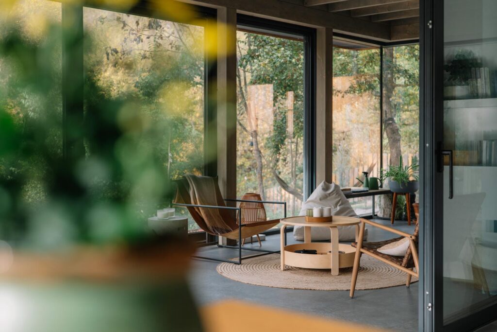 Warm modern home interior showing aging-in-place design as comfortable everyday living rather than institutional features