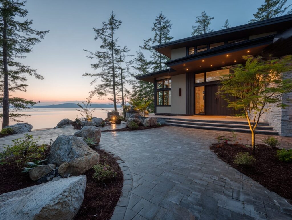 contemporary waterfront custom home on vancouver island