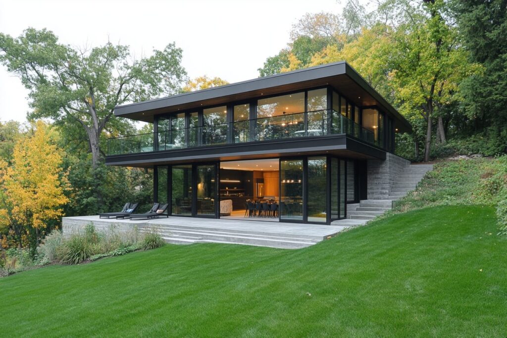 A walkout lower level on a sloped lot, a case where ICF foundations are most worth it