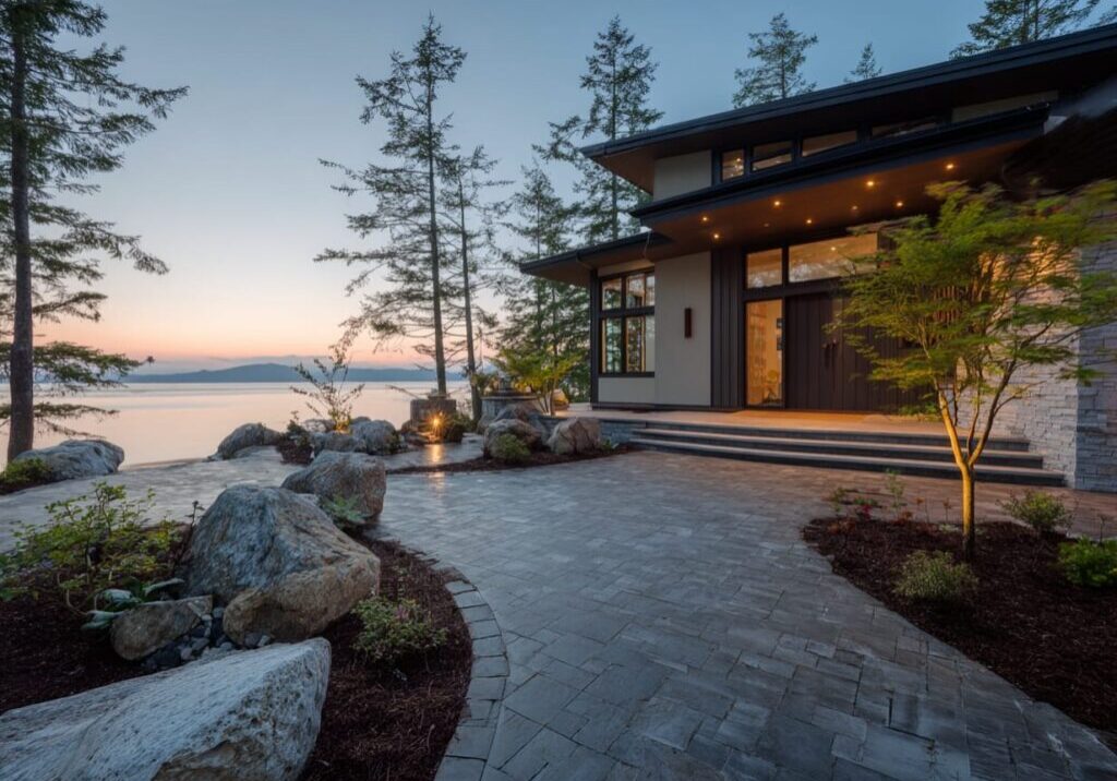 contemporary waterfront custom home on vancouver island
